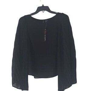 Pleated Wide Sleeve Blouse sz xs